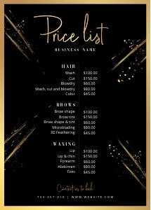 Price List Black & Gold Splash A104: Price List Black & Gold Splash A104