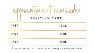 Appointment Card Gold Overlay A106: Appointment Card Gold Overlay A106
