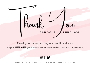Thank You Card Big Watercolor A115: Thank You & Handmade Cards Big Watercolor A115