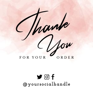 MINI Thank You Card Pink Watercolor A118: MINI Thank You Card Pink Watercolor A118
