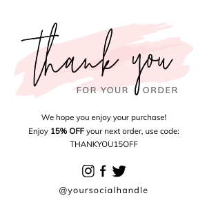 Mini Thank You Card Watercolor A116 design preview