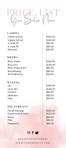 Price List Pink Ink Splash A135: Price List Pink Ink Splash A135