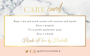 Marble & Peach Care Card A141: Marble & Peach Care Card A141