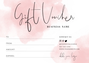 Gift Voucher Pink Ink Splash A160: Gift Voucher Pink Ink Splash A160