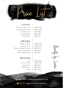Black Ink and Gold Price List A161: Black Ink and Gold Price List A161
