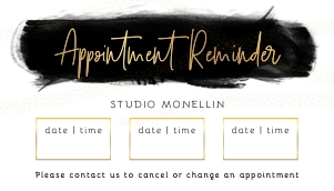 Appointment reminder Black Ink and Gold A168: Appointment reminder Black Ink and Gold A168