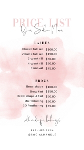 Instagram Price List Pink Ink Splash A173: Instagram Price List Pink Ink Splash A173