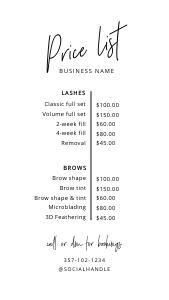 Instagram Price List Minimalist Charcoal A172: Instagram Price List Minimalist Charcoal A172
