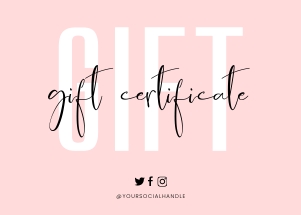 Pastel Pink Gift Certificate A181: Pastel Pink Gift Certificate A181