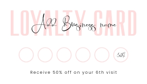 Pastel Pink Loyalty Card A185: Pastel Pink Loyalty Card A185