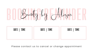 Pastel Pink Booking Reminder A204: Pastel Pink Booking Reminder A204