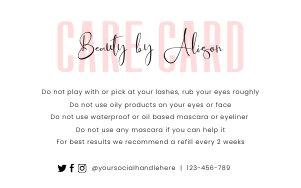 Pastel Pink Care Card A210: Pastel Pink Care Card A210