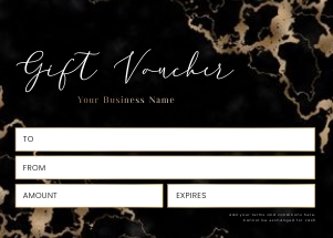 Gold Marble Gift Voucher A216: Gold Marble Gift Voucher A216