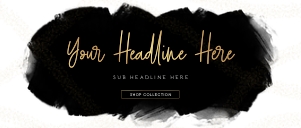 Black Watercolor & Gold Web Banner 2000x850 A223: Black Watercolor & Gold Web Banners Kit A223
