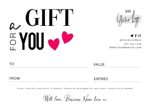 Typography Gift Certificate A247: Typography Gift Certificate A247