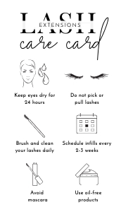 Eyelash Aftercare Card Minimalist Black & White A259 design preview