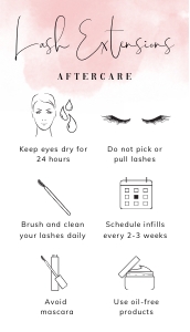 Lash Aftercare Card Pink Ink Splash A261: Lash Aftercare Card Pink Ink Splash A261
