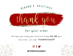 Thank You Card Holiday Theme A286: Thank You Card Holiday Theme A286