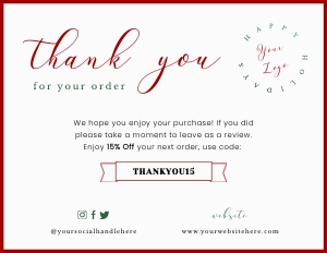 Thank You Card Minimalist Christmas Theme A290: Thank You Card Minimalist Christmas Theme A290