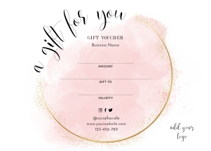 Gift Voucher Pink and Gold A289: Gift Voucher Pink and Gold A289