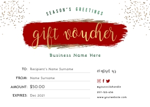 Gift Voucher Holiday Theme A288: Gift Voucher Holiday Theme A288