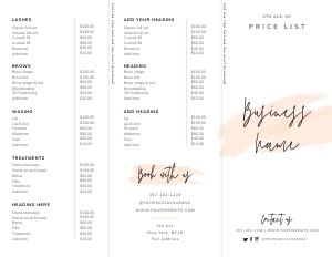 Price List Tri-Fold Watercolor CREAM A299: Price List Tri-Fold Watercolor A299