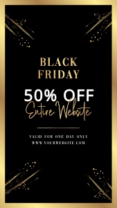 IG Story Black Friday Black & Gold Splash A301: Instagram Banners Black Friday Black & Gold Splash A301