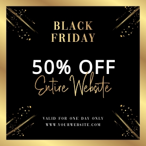 IG Post Black Friday Black & Gold Splash A301: Instagram Banners Black Friday Black & Gold Splash A301