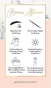 Marble & Peach Brows Aftercare Card A311: Marble & Peach Brows Aftercare Card A311