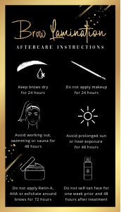 Brows Care Card Black & Gold Splash A315: Brows Care Card Black & Gold Splash A315