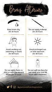 Brows Care Card Black Watercolor and Gold A314: Black Watercolor and Gold Brows Care Card A314