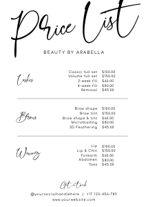 Price List 'Sydney' A318: Price List 'Sydney' A318