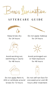 Eyebrows Aftercare Card Gold Overlay A337: Eyebrows Aftercare Card Gold Overlay A337