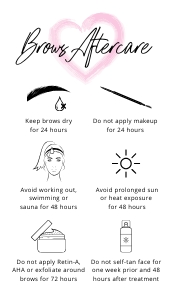 Heart Brows Aftercare Card A338: Heart Brows Aftercare Card A338