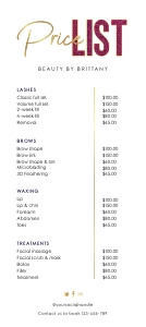 Price List Faux Gold and Pink Glitter A339: Price List Faux Gold and Pink Glitter A339