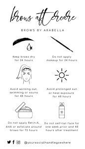 Brows Aftercare Card 'Sydney' A354: Brows Aftercare Card 'Sydney' A354