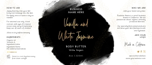 Wrap Around Label Black Ink and Gold 7x3" (8oz) A364: Wrap Around Label Black Ink and Gold 8oz 16oz A364