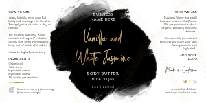 Wrap Around Label Black Ink and Gold 6x3" (8oz) A364: Wrap Around Label Black Ink and Gold 8oz 16oz A364