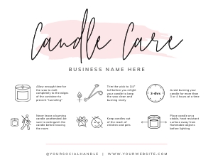 Candle Care Card Watercolor A368: Candle Care Card Watercolor A368