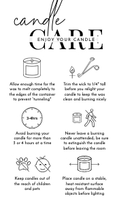 MINI Candle Care Card Minimalist Black & White A371 design preview