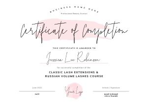Certificate of Completion Watercolor A4 Size A375: Certificate of Completion Watercolor A375