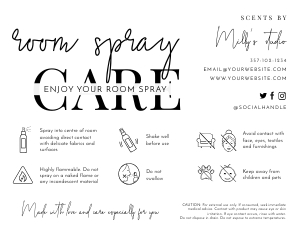 Minimalist Black and White Room Spray Care Card A409: Minimalist Black and White Room Spray Care Card A409