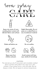 MINI Room Spray Care Card Minimalist Black & White A410: MINI Room Spray Care Card Minimalist Black & White A410