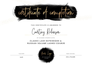 Certificate of Completion Black Ink and Gold A4 Size A411: Certificate of Completion Black Ink and Gold A411