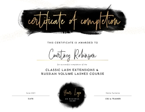 Certificate of Completion Black Ink and Gold 8.5" x 11" A411: Certificate of Completion Black Ink and Gold A411