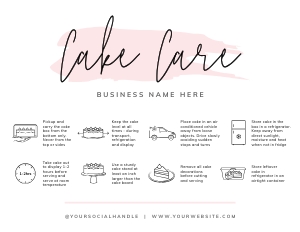Cake Care Card Watercolor A459: Cake Care Card Watercolor A459
