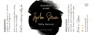 Label Black Ink and Gold 2.625"x1" for 5ml 10ml 15ml A475: Label Black Ink and Gold for 5ml 10ml 15ml A475