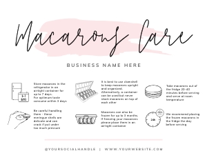 Macarons Care Card Watercolor A483: Macarons Care Card Watercolor A483