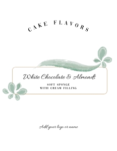 Tiered Cake Flavor Diagram Greenery & Gold 8.5x11" A484: Tiered Cake Flavor Diagram Greenery & Gold A484