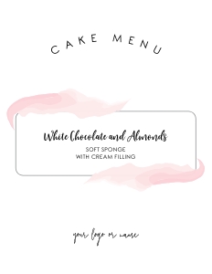 Tiered Cake Flavor Diagram Pink Watercolor 8.5x11" A485: Tiered Cake Flavor Diagram Pink Watercolor A485